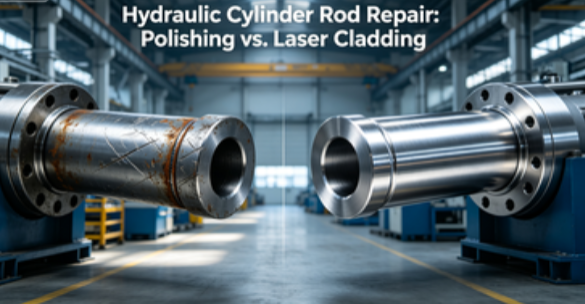 Comparação de reparo de arranhões na haste do cilindro hidráulico: polimento versus revestimento a laser – Guia de custo e vida útil