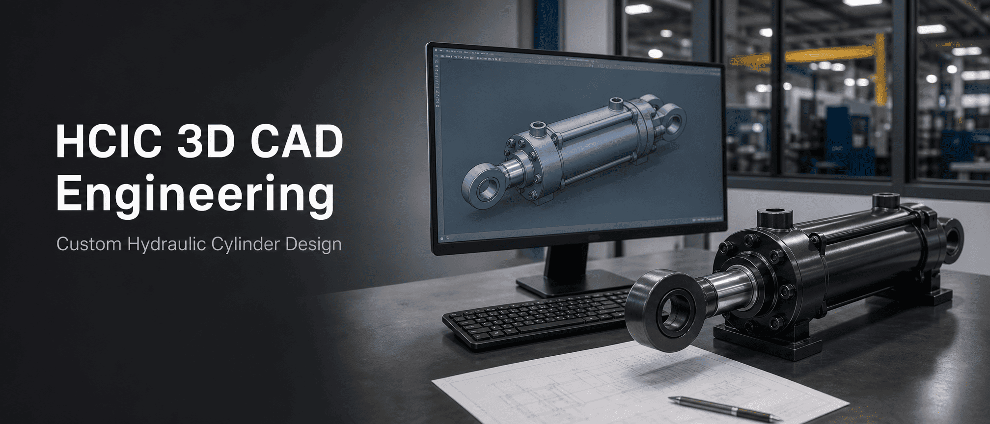 HCIC atualiza seu recurso de engenharia CAD 3D para cilindros hidráulicos personalizados