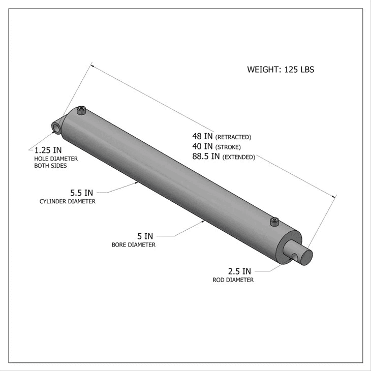 Cilindro Hidráulico Não Bypass